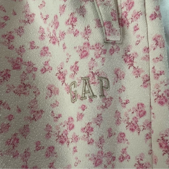 GAP x loveshackfancy LARGE Floral Jogger Sweatpants Girls Pink kids - Picture 5 of 7
